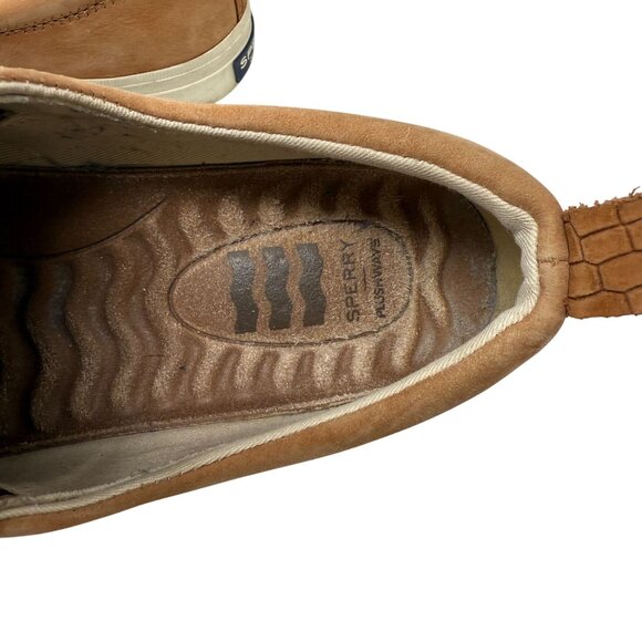 Sperry Crest Vibe Sneaker Womens SIze 8 Brown Casual Leather Shoes Embossed - Picture 7 of 8